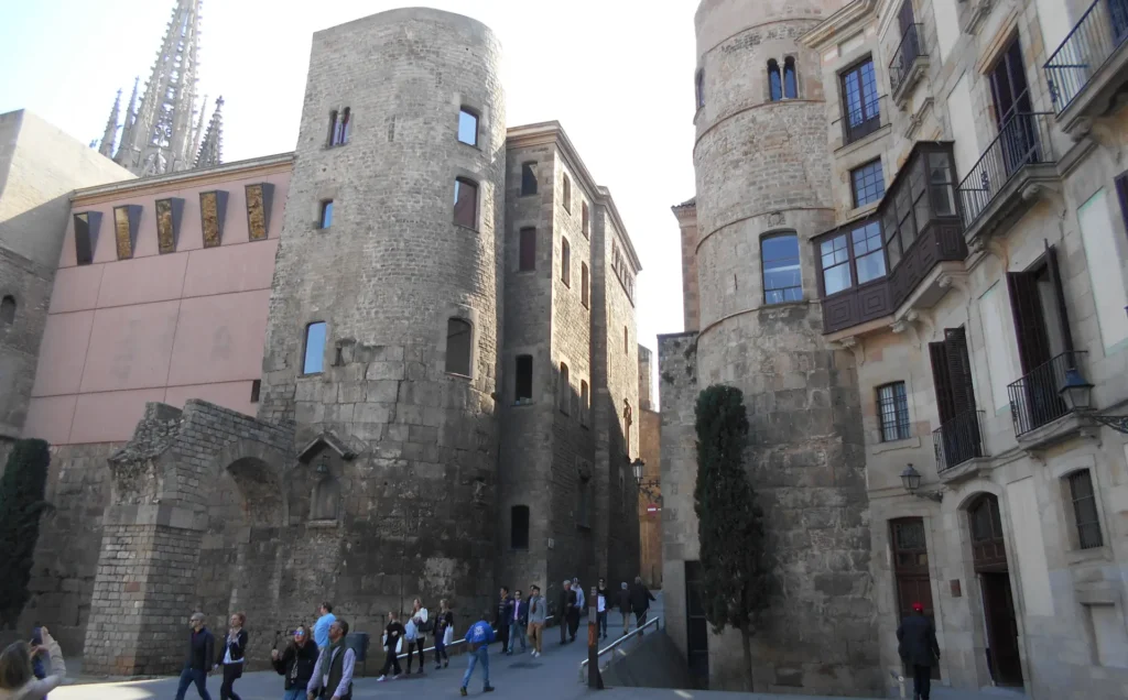 Roman Walls at The Gothic Quarter in Barcelona