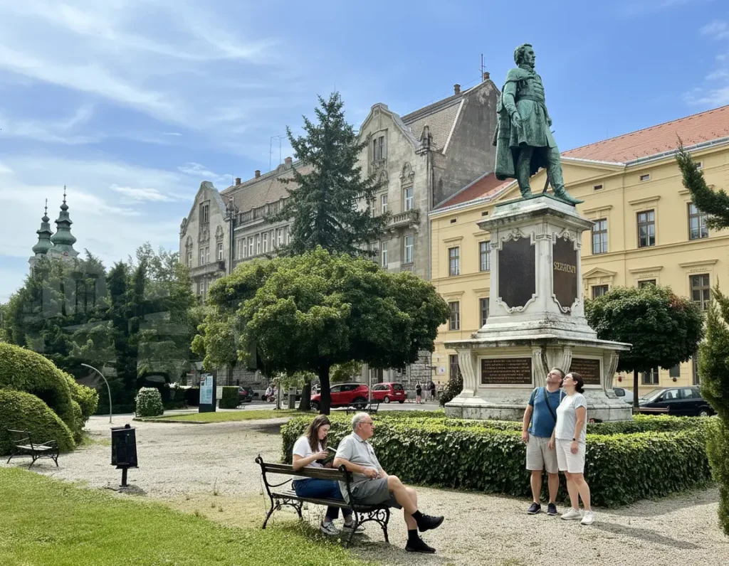 tourists in Sopron Hungary