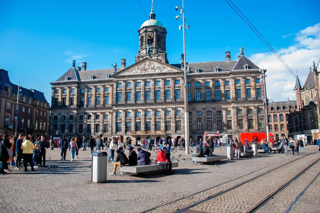 royal palace in the cultural city of amsterdam